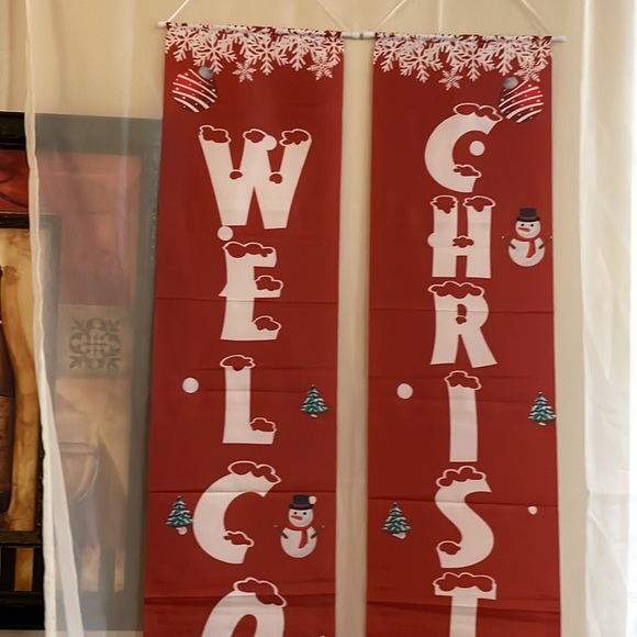 Santa, Reindeer and Snowman Christmas Door Banner New Year Outdoor Indoo… - Picture 7 of 12